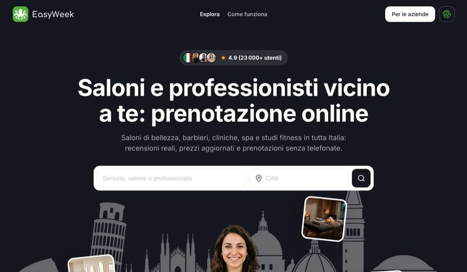 Pagina iniziale del catalogo EasyWeek in Italia